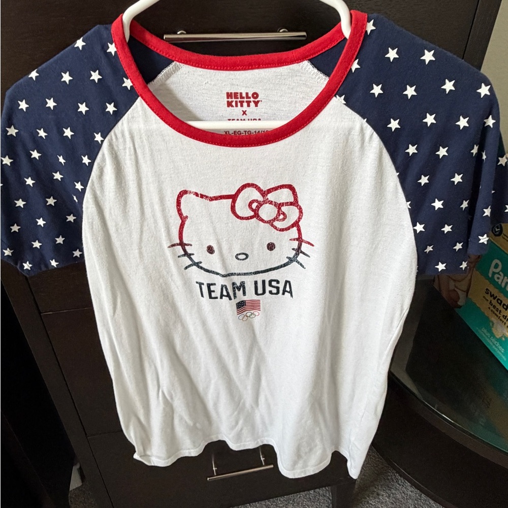 Hello Kitty White and Red Team USA Tee